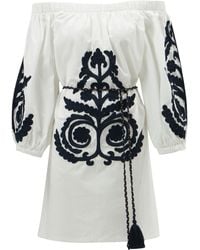 Peraluna - Masumi Embroidered Mini Dress - Lyst