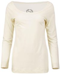 Conquista - Neutrals Organic Elegance Cream Crepe Top With Wide Neckline - Lyst