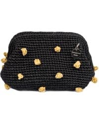 Springmoonatelier - Pompom Raffia Clucht Handbag - Lyst
