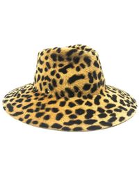 DORIA 1905 - Animalier Melousine Felt Animal Pattern Wide Brim Hat - Lyst