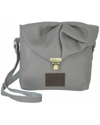N'damus London Emily Rose Mini Gray Leather Crossbody Bag