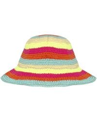 Elsie & Fred - Parklife Candy Striped Crochet Wide Rim Bucket Hat - Lyst