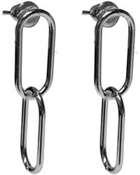 FV Jewellery - Steel Me Paperclip Chain Earrings - Lyst