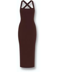 Monlicia - Azura Knit Crisscross Back Bodycon Midi Dress - Lyst