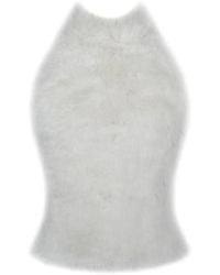 Miss Circle New York - Oona Backless Contoured Fur Halter Top - Lyst