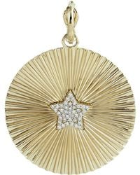 Artisan - 18K Diamond Starburst Medallion Pendant - Lyst