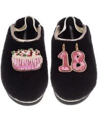 Laines London - Flatform Cloud Closed Toe Slippers With 18Th Birthday & Cake Brooches - Lyst