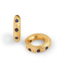 Claire Hill Designs - Art Deco Lapis Lazuli Huggie Earrings - Lyst