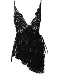 Belle -et-BonBon - Festival Party Dress Valentina Noir Lace Wrap Slip Dress With Chiffon Underslip - Lyst