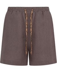 Solpardus - Atti Umber Linen Shorts - Lyst