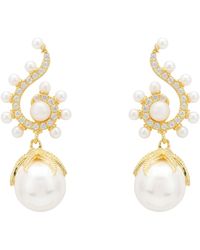 LÁTELITA London - Baroque Pearl Poseidon Gemstone Drop Earrings White Gold - Lyst
