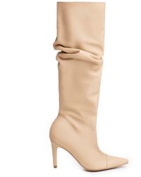 The 5Th Element - Neutrals Dune Light Ruched High-Heel Boots - Lyst