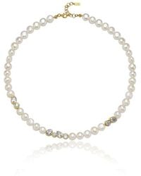 LINYA JEWELLERY - Diana Stone Pearl Necklace - Lyst