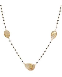 Rahul's Jewels - 18.5" Genuine Diamond & Rutilated Quartz Rosary Necklace - Lyst