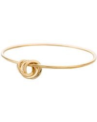 Posh Totty Designs - Yellow Gold Plated Russian Ring Charm Bangle - Lyst