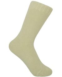 Peper Harow - Made in England - Neutrals Cream Ribbed Cuff Bed Socks - Lyst