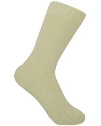 Peper Harow - Made in England - Neutrals Cream Ribbed Cuff Bed Socks - Lyst
