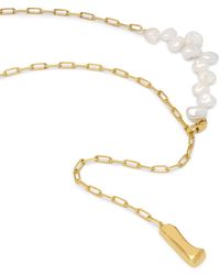 Northskull Lydia Tomlinson Zwina Vegan Pearl Lariat Necklace In Gold - Metallic