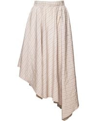 ARTISTA - Neutrals Move Asymmetric Midi Skirt - Lyst