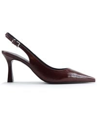 Notabene - Emilia Low Slingback Stilettos, Bordeaux Patent - Lyst