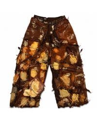 Zasta Studio - Wearable Ruins Shredded Wide Leg Colored Denim Pants E - Lyst