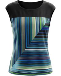 Conquista - Geometric Stripe Sleeveless Top — Modern Lines, Bold Color & Effortless Sophistication - Lyst