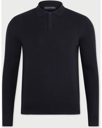 Paul James Knitwear - Lightweight Cotton Hall Long Sleeve Knitted Polo Shirt - Lyst