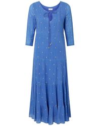 Aspiga Crystal Embroidered Organic Cotton Midi Dress | Marina Blue