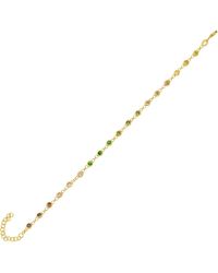 Spero London - Colourful Jewelled Sterling Chain Bracelet - Lyst