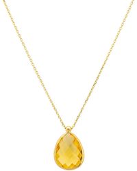 LÁTELITA London - Petite Drop Necklace Gold Citrine Hydro - Lyst