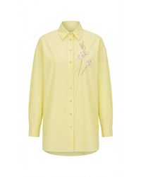 Exquise - Bernetta Shirt Collar Long Sleeve Embroidered Shirt - Lyst