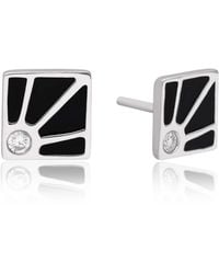The Jewelz - Square Art Deco Sunburst Stud Earrings - Lyst