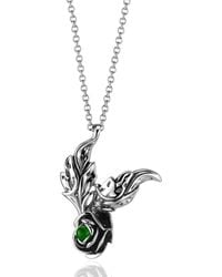 Unaloe - Sterling Emerald Necklace – Rose Floral Pendant With Natural Emerald, Handmade Italian Fine Jewelry For - Lyst
