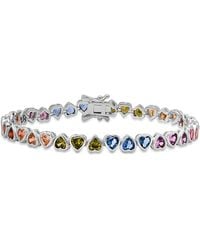 Kylie Harper - Bezel-Set Multi Color Heart Tennis Bracelet - Lyst