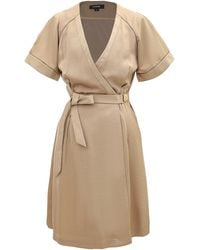 Smart and Joy - Neutrals Short Minimalist Wrap Dress - Lyst
