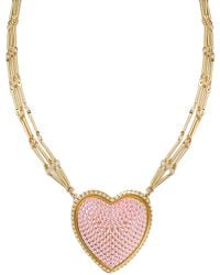 Adriana Pappas Designs - Chained Pave Heart Necklace - Lyst