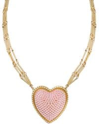Adriana Pappas Designs - Chained Pave Heart Necklace - Lyst