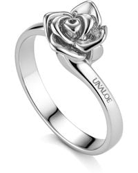 Unaloe - Sterling Rose Ring For – Elegant Floral Symbol Jewelry - Lyst