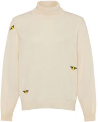 INGMARSON - Neutrals Bee Embroidered Wool & Cashmere Rollneck Cream - Lyst