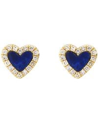 KAMARIA - Mini Diamond & Lapis Stud Earrings - Lyst