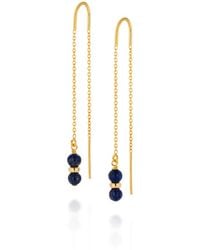 Nellou Jewellery - Fall Birthstone Earrings September Lapis Plated Sterling - Lyst