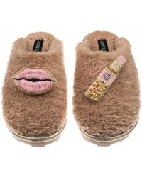 Laines London - Faux Fur Embellished Closed Slippers - Lyst