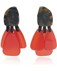 Michael Nash Jewelry - Tortoise Resin Top Earrings With Resin Drops - Lyst