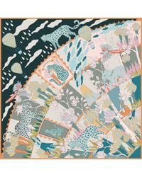Jessie Zhao New York - Double Sided Silk Scarf Of World Travel - Lyst