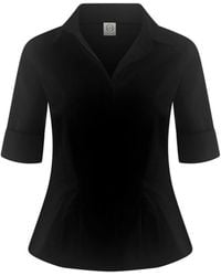 Why Mary - The Kate Short Sleeve Cotton Shirt Blouse - Lyst