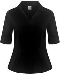 Why Mary - The Kate Short Sleeve Cotton Shirt Blouse - Lyst