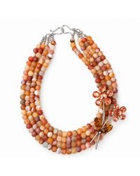 Way to Chic - Autumn Blossom Multi-Strand Frosted Agate Necklace - Lyst