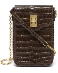 Lulu Guinness - Chocolate Croc Rita Crossbody Bag - Lyst