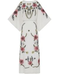 Frock and Frill - Evanthe Floral Embroidered Twist Back Maxi Dress - Lyst