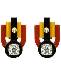 Gissa Bicalho - Handmade Acrylic Earring S Stone Rhinestones Mustard - Lyst